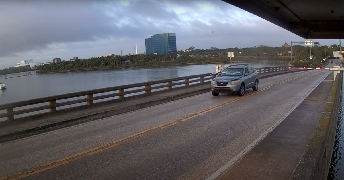 В США водитель Hyundai на скорости снес шлагбаум и перепрыгнул через разводной мост: видео
