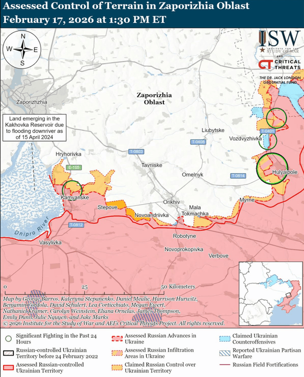 Мапа бойових дій / © Інститут вивчення війни (ISW)