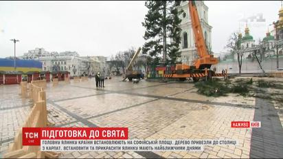 Головну ялинку вже встановили на Софійській площі