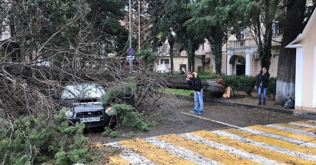 Очевидці публікували фото наслідків стихії у соціальних мережах. / © Вконтакте/Типичный Сочи