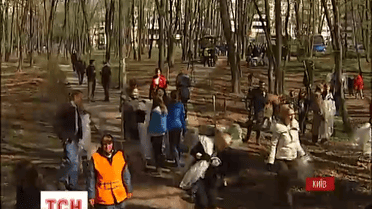 Працівники посольства США вийшли прибрати сміття у столичному парку "Нивки"