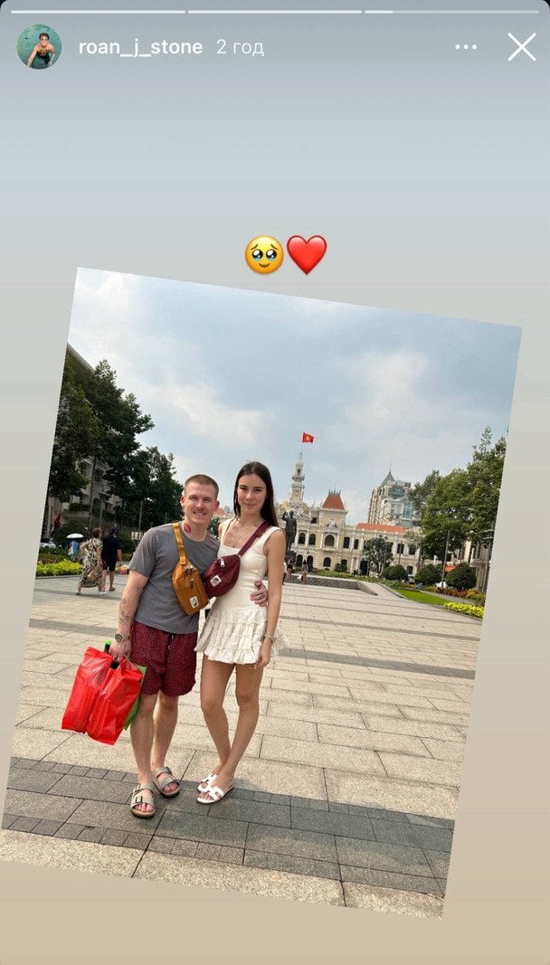 Роан Джозеф Бронштайн і Анна Євтушенко на відпочинку у В’єтнамі / © instagram.com/roan_j_stone