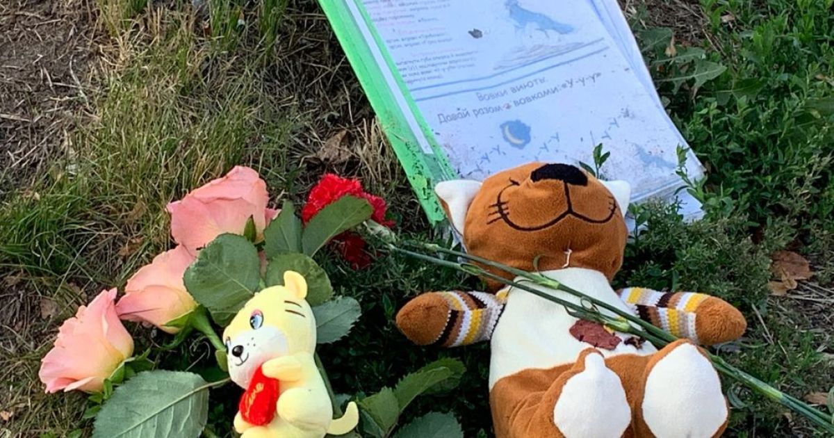 У Вінниці жінка вкрала іграшки, які містяни приносили в пам'ять про загиблих внаслідок ракетного удару діток (відео)