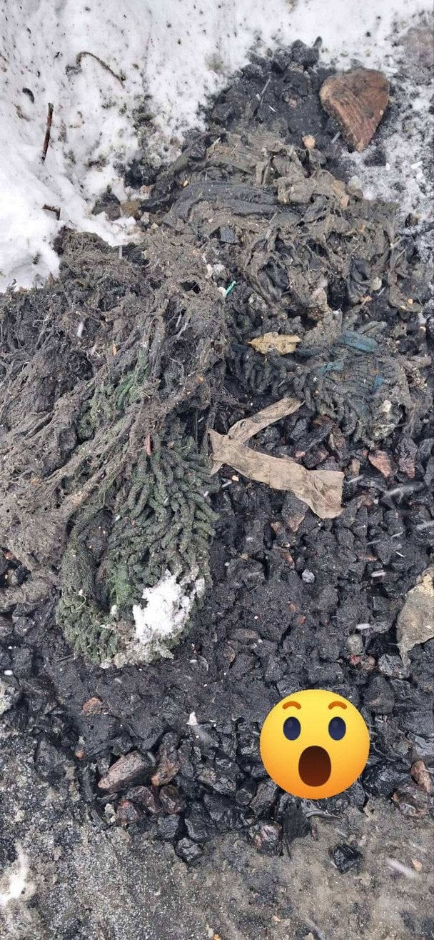 Килим, який витягли з каналізації в Черкасах / © «Черкасиводоканал»