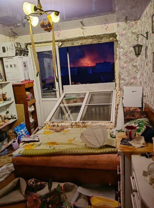 Поврежденные дома в Тверской области в результате детонации на арсенале/Фото: российские телеграм-каналы