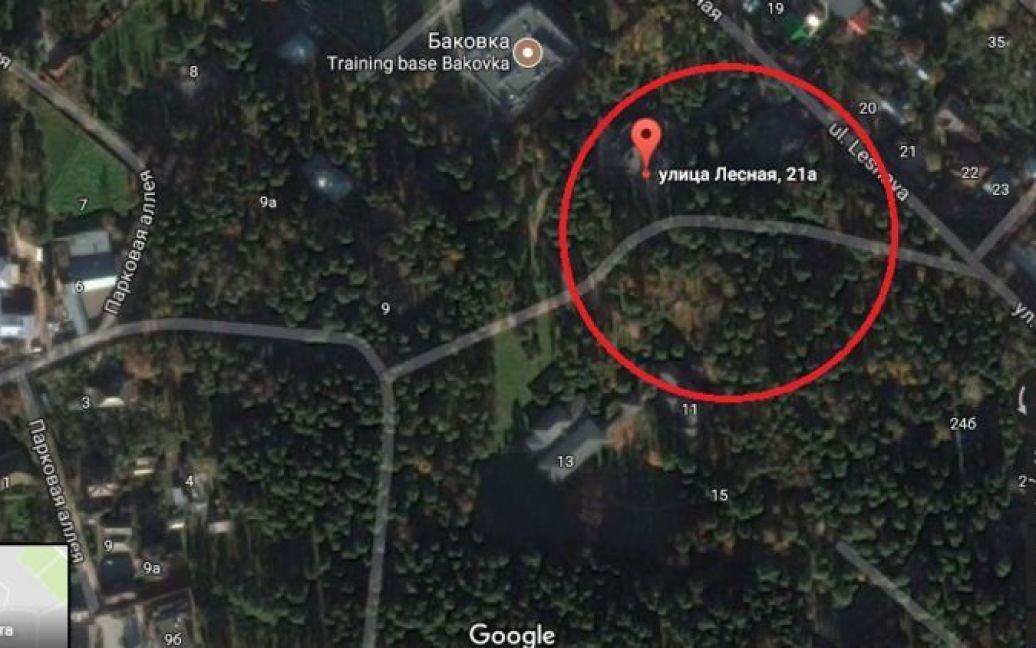 Якобы дача Януковича на карте / © Google Maps
