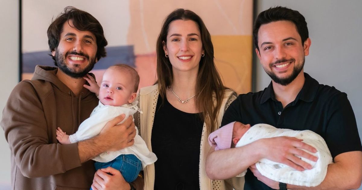 Джаміль Терміотіс та принцеса Іман, принцеса Раджва, кронпринц Хусейн та новонароджена принцеса Аміна