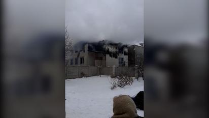 З'явилося відео масштабної пожежі у будинку для літніх людей в Харкові