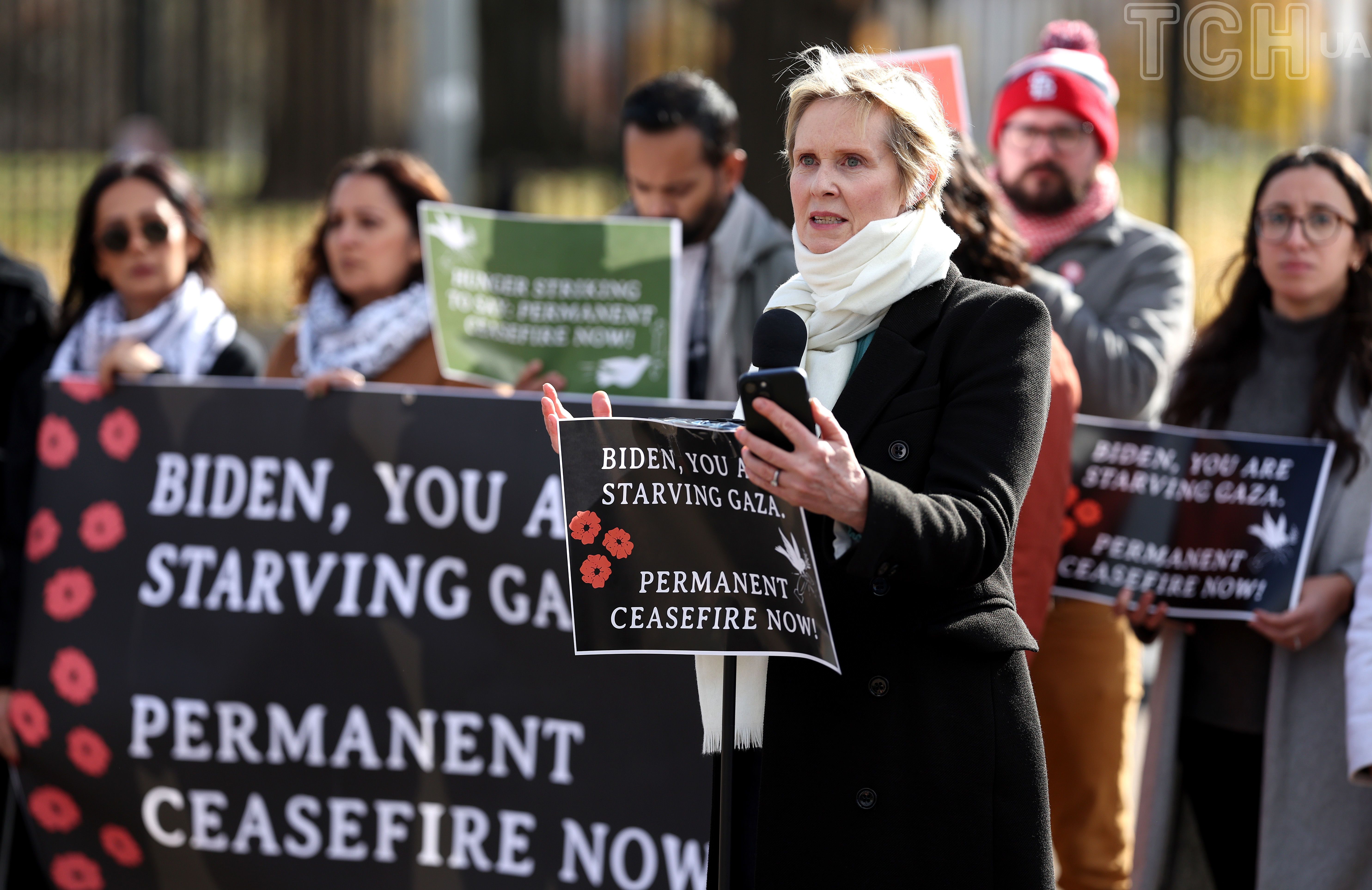 Синтия Никсон на митинге в поддержку Сектора Газы / © Getty Images