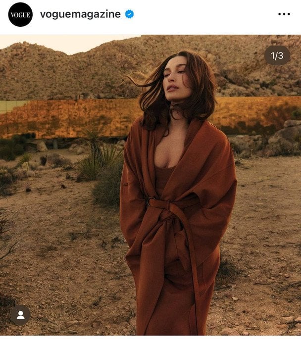 Гейлі Бібер / instagram.com/voguemagazine