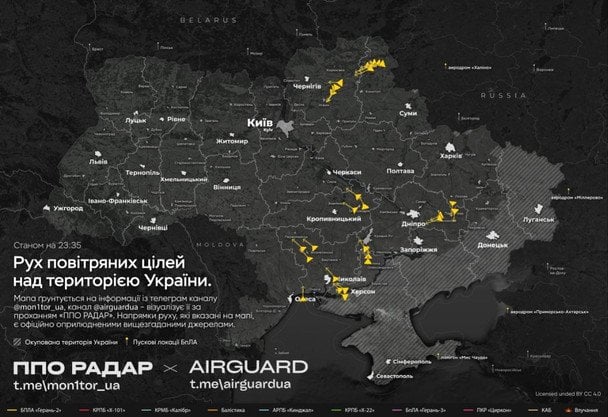 Рух безпілотників на території України.