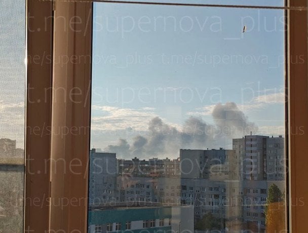Дим над Тольятті після атаки дронів / © із соцмереж
