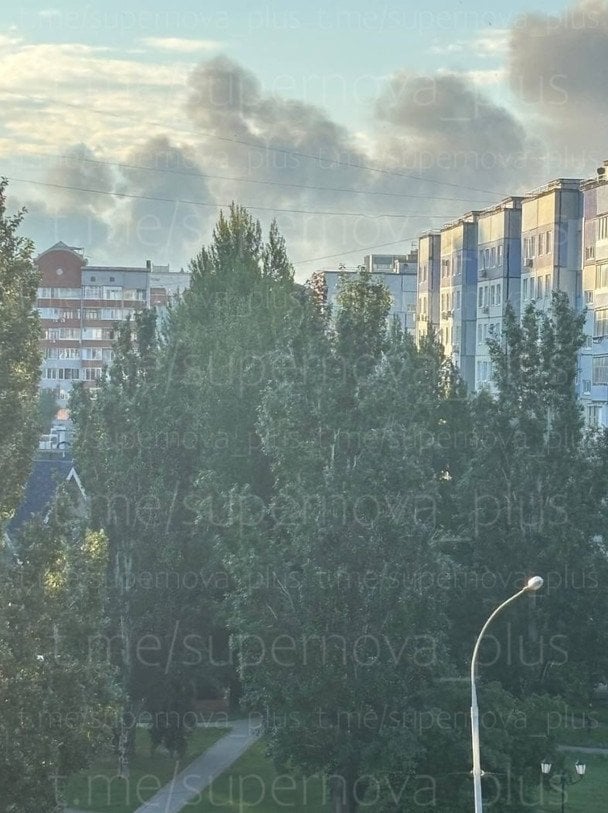 Дим над Тольятті після атаки дронів / © із соцмереж