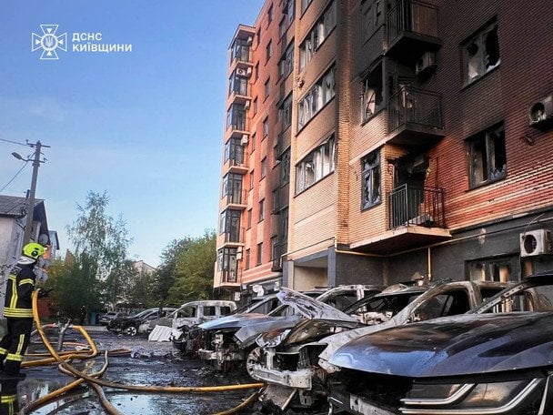 Наслідки нічного удару по Київщині 14 травня / © ДСНС України