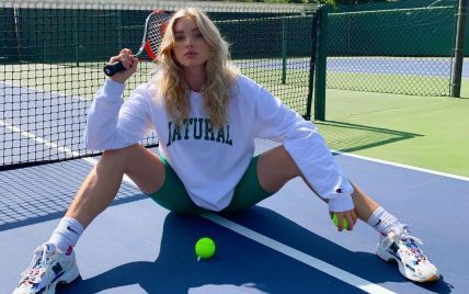 И живота не видно: беременная Эльза Хоск в спортивном луке сыграла в теннис