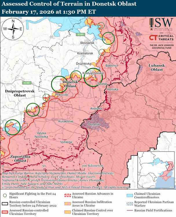Мапа бойових дій / © Інститут вивчення війни (ISW)