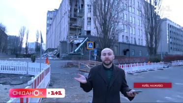Російська ракета влучила у готель в центрі Києва
