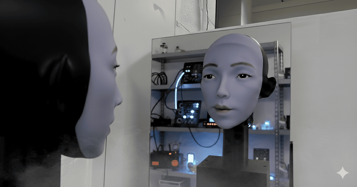 Робот вчиться говорити перед дзеркалом