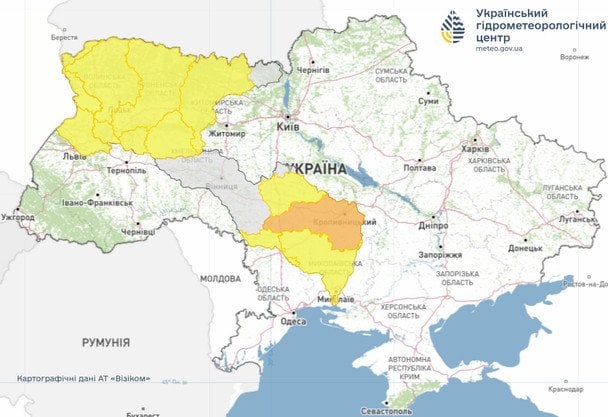 Предупреждение о паводках в Украине / © Укргидрометцентр