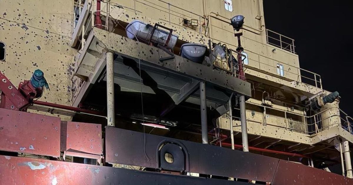The Russians hit a civilian ship during the attack on Odesa, March 11,  / Photo: Oleksiy Kuleba