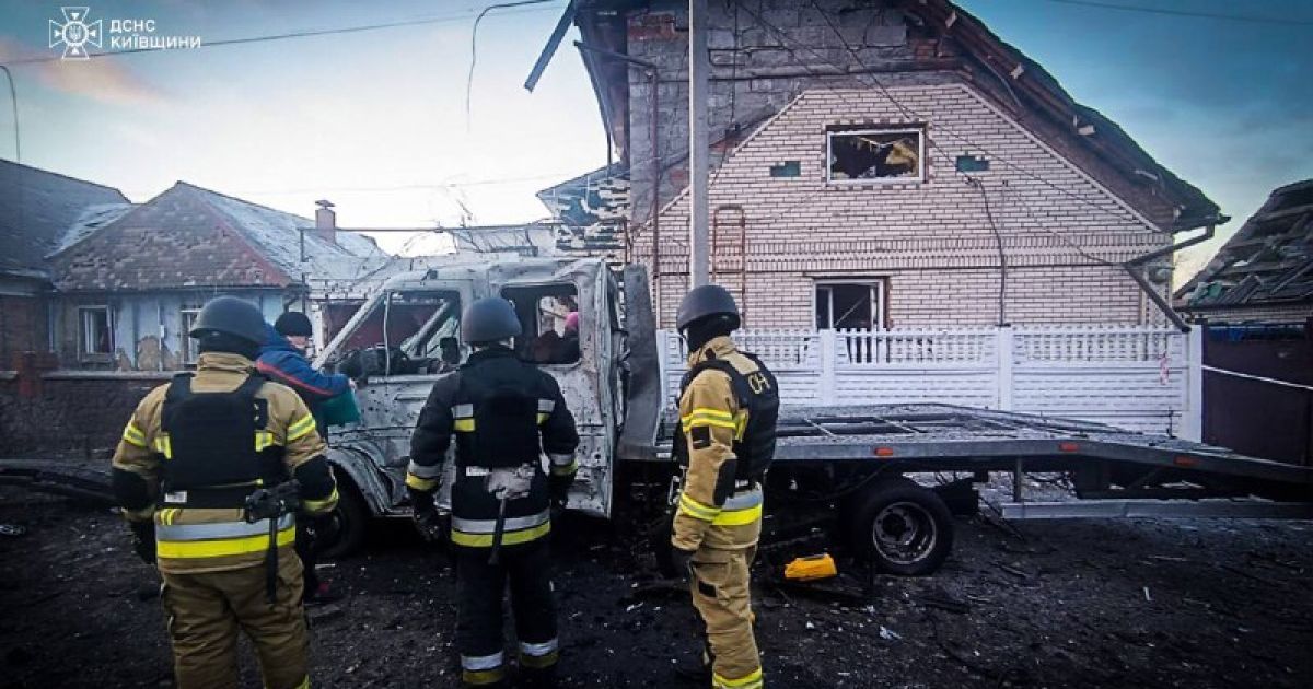 Атака вражеских дронов на Киевщину