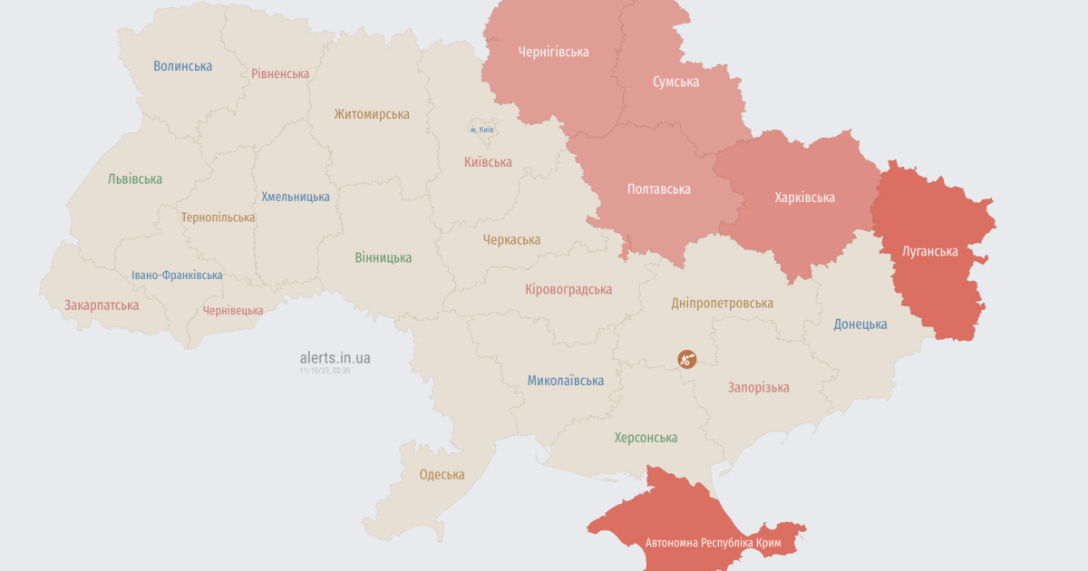 Карта воздушных тревог