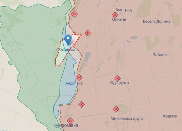 Клищиевка Донецкая обл. ФОТО: deepstatemap