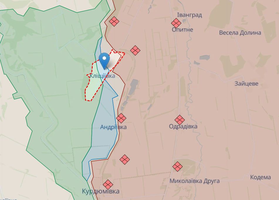 Klishchiivka, regione di Donetsk. FOTO: deepstatemap / ©