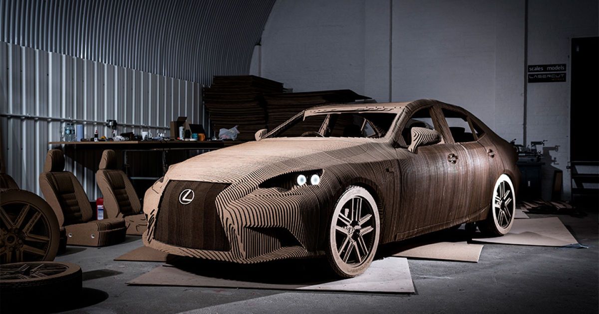 Японцы построили полноразмерную картонную копию Lexus IS (видео)