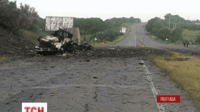 Автомобиль с боеприпасами на Полтавщине загорелся из-за детонации снаряда