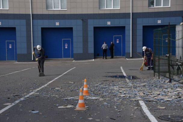 Дрон влучив у будівлю "Газпрому" в Бєлгороді 12 квітня / Фото: мер Бєлгорода Валентин Дємідов