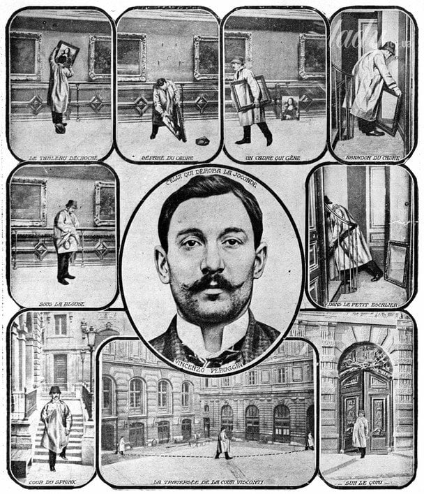 Ця реконструкція показує, як Вінченцо Перуджа здійснив крадіжку картини / © Getty Images