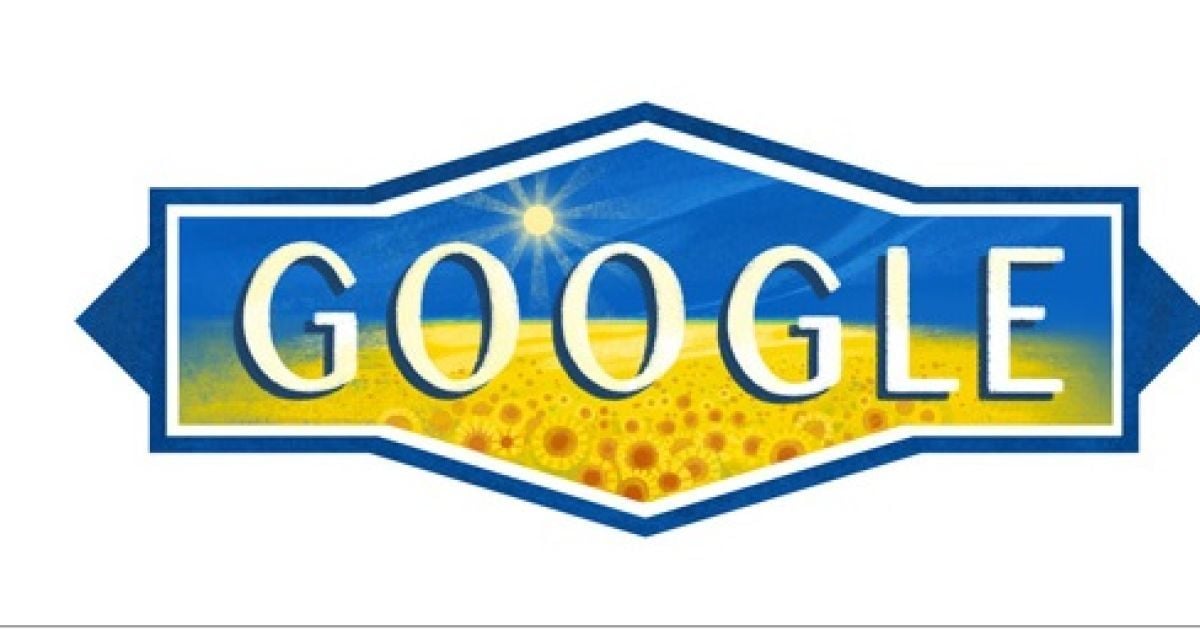 Google привітав українців з Днем Незалежності синьо-жовтим дудлом