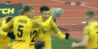 "Днепр-1" – "Шахтёр" – 1:1 - Гол Александра Пихалёнка (21')