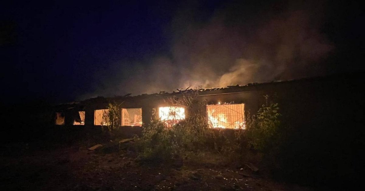 Пожежа в Житомирській області через атаку у ніч проти 9 липня