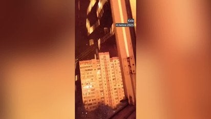Взрыв "Шахеда" у многоэтажки в Киеве попал на видео