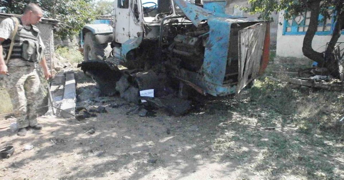 Боевики обстреляли Гранитное из самоходной артиллерийской установки 122 мм. / © Facebook/пресс-центр штаба АТО