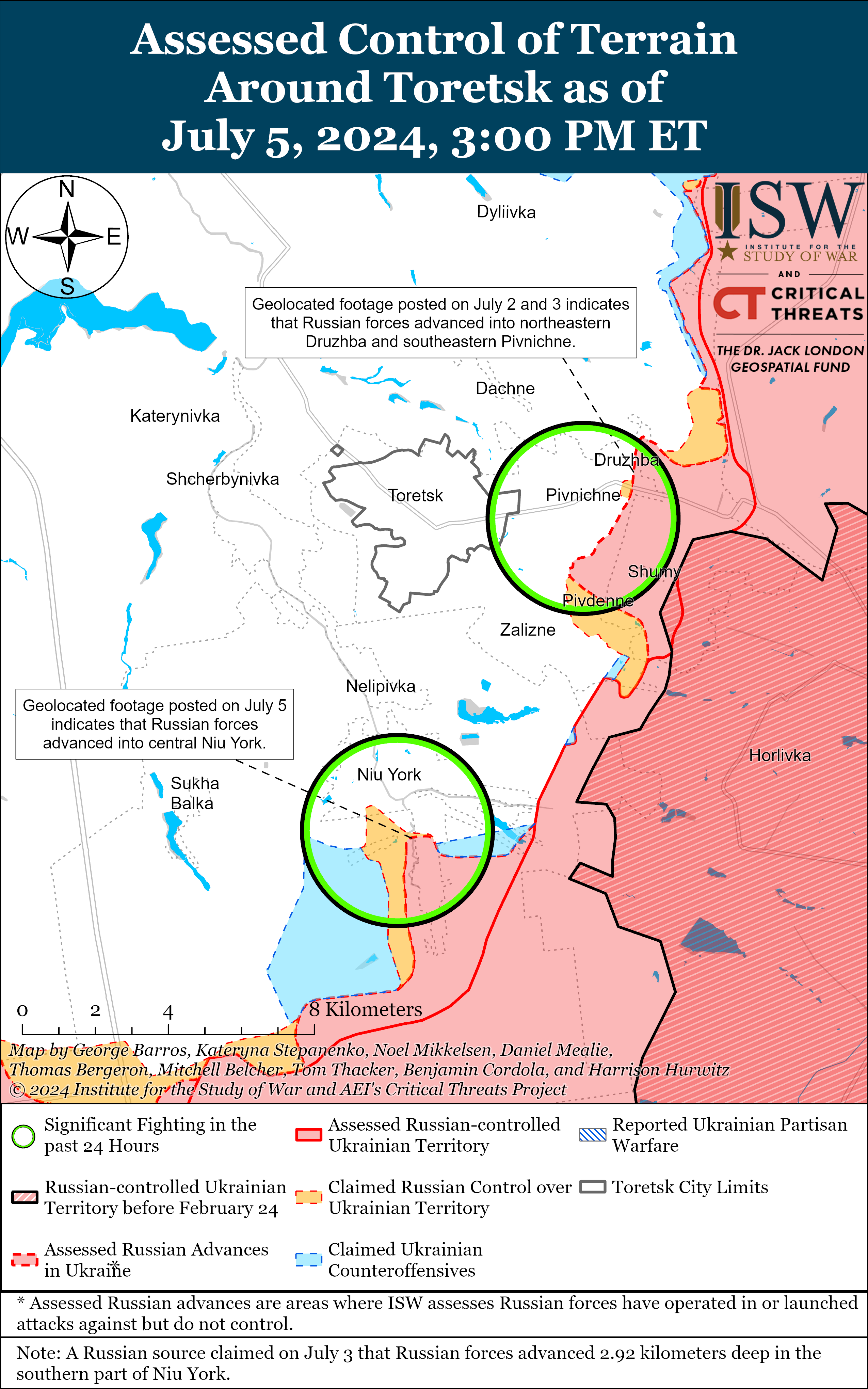 Торецьк. Карта боїв ISW. / © Associated Press