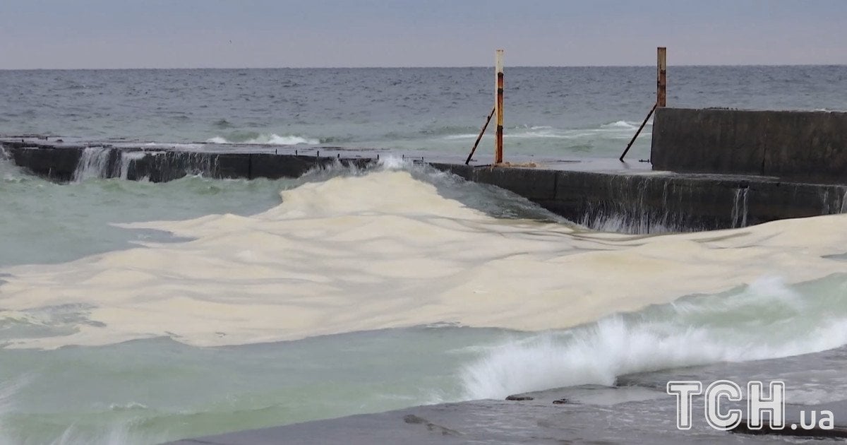 Жирна плівка вкрила поверхню моря на пляжах в Одесі