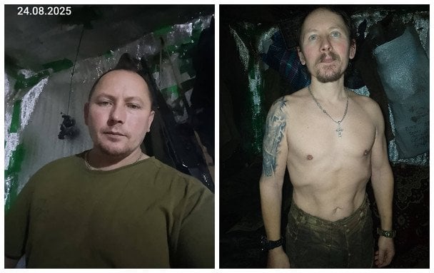Військовий 14 ОМБр до та після голодного виснаження / © Facebook-сторінка Alla Poberezhnik