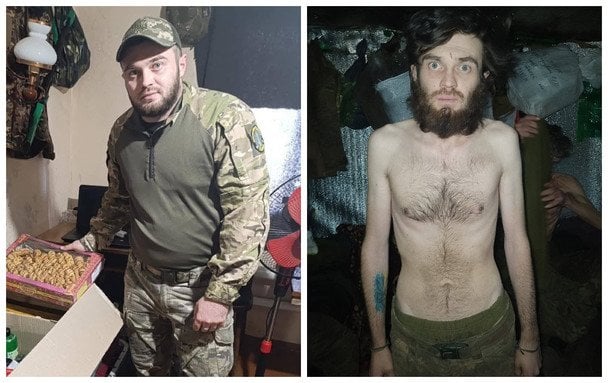 Військовий 14 ОМБр до та після голодного виснаження / © Facebook-сторінка Alla Poberezhnik