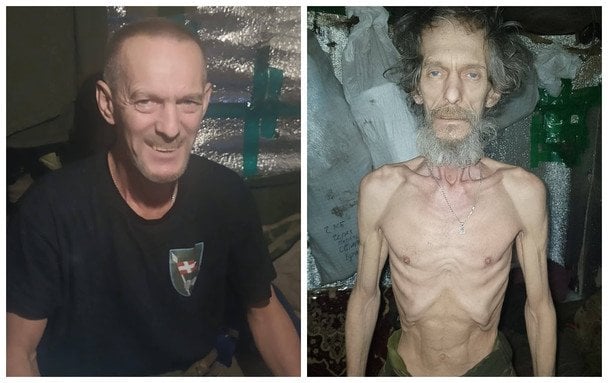 Військовий 14 ОМБр до та після голодного виснаження / © Facebook-сторінка Alla Poberezhnik