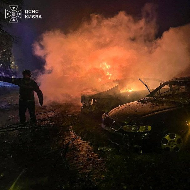 Последствия атаки на Киев в ночь на 24 сентября / © Управление ГСЧС Киева