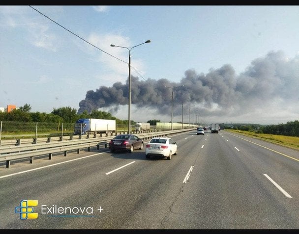 Атака БпЛА на склади у Підмосков’ї / © Exilenova+