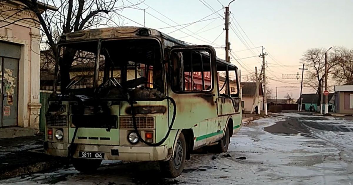 На Одещині згорів автобус Нацгвардії