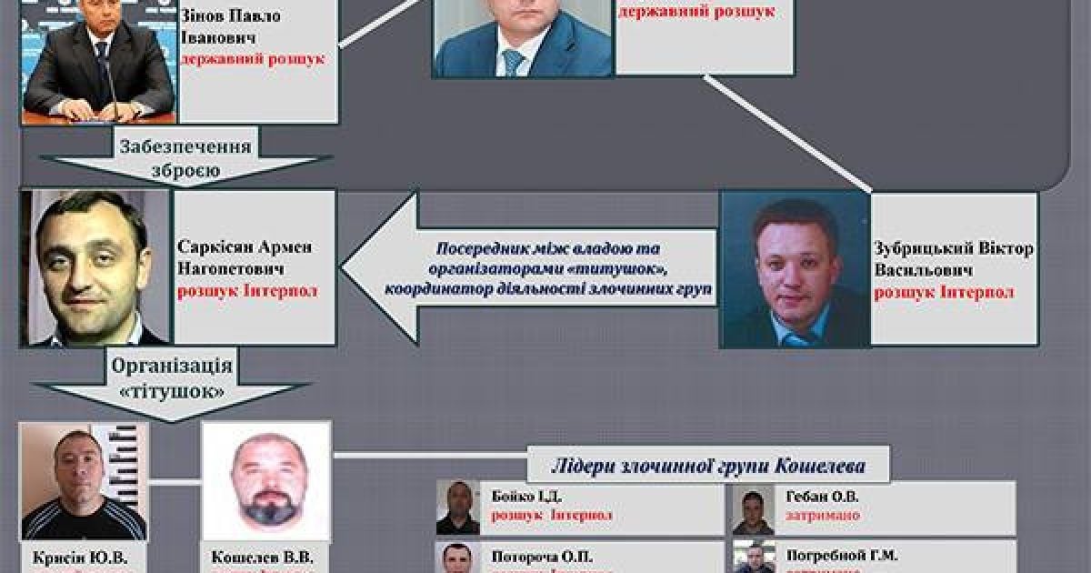 В МВД обнародовали схему руководителей "титушек"