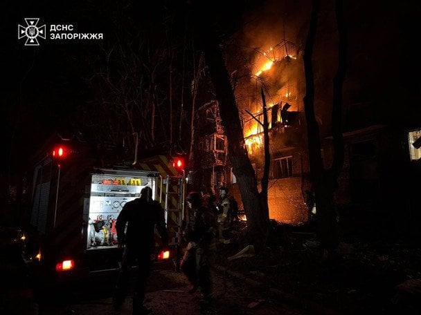 Вночі 26 листопада ворог завдав масованого удару по місту Запоріжжя.  / © Запорізька ОВА