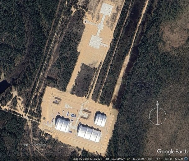 Супутниковий знімок російської бази поблизу Ладозького озера / © Google Earth