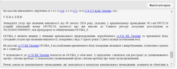 Приговор суда
