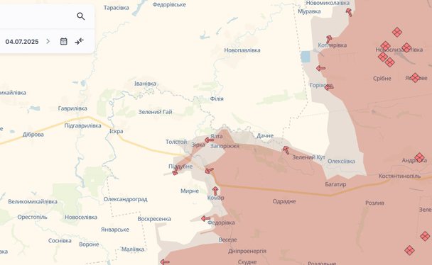 Згадані вище села на карті / © Deepstatemap